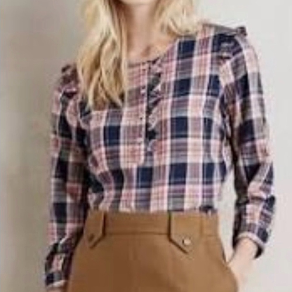Anthropologie Isabella Sinclair Abilene Ruffled Henley top